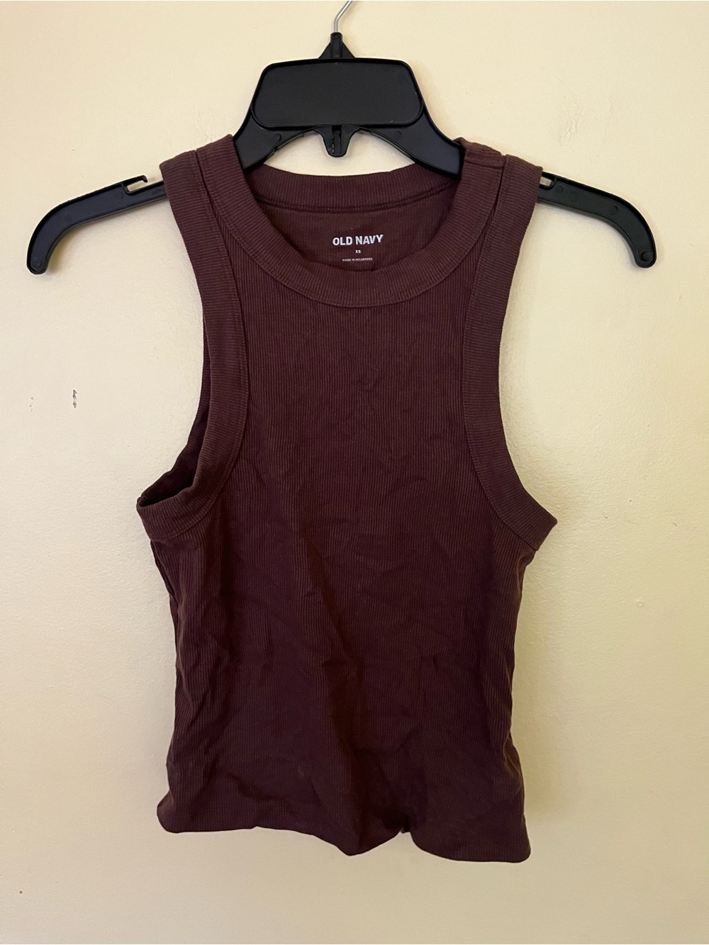 Old Navy Women's Ribbed Sleeveless Cropped Tank - Brown Size XS